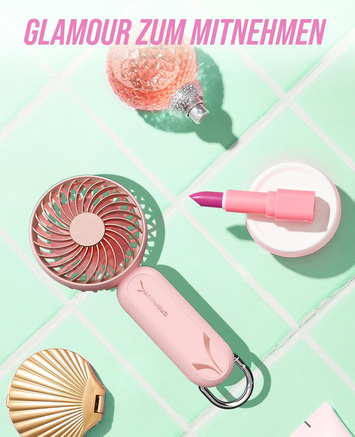 ChillyPop Mini Portable Handheld Personal Fan, Pink (HF-M2WH-RSE)