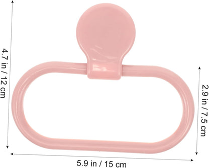 Pink Self Adhesive Towel Ring No Drilling Bathroom Holder