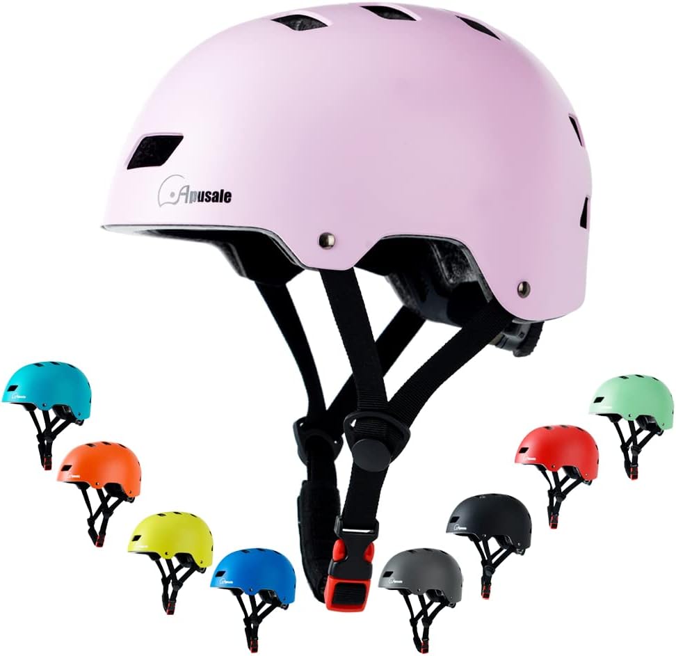 Bike Skateboard Helmet, 3 Sizes for Adult Youth Kids Women Men Boys Girls