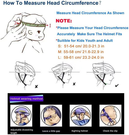 Bike Skateboard Helmet, 3 Sizes for Adult Youth Kids Women Men Boys Girls