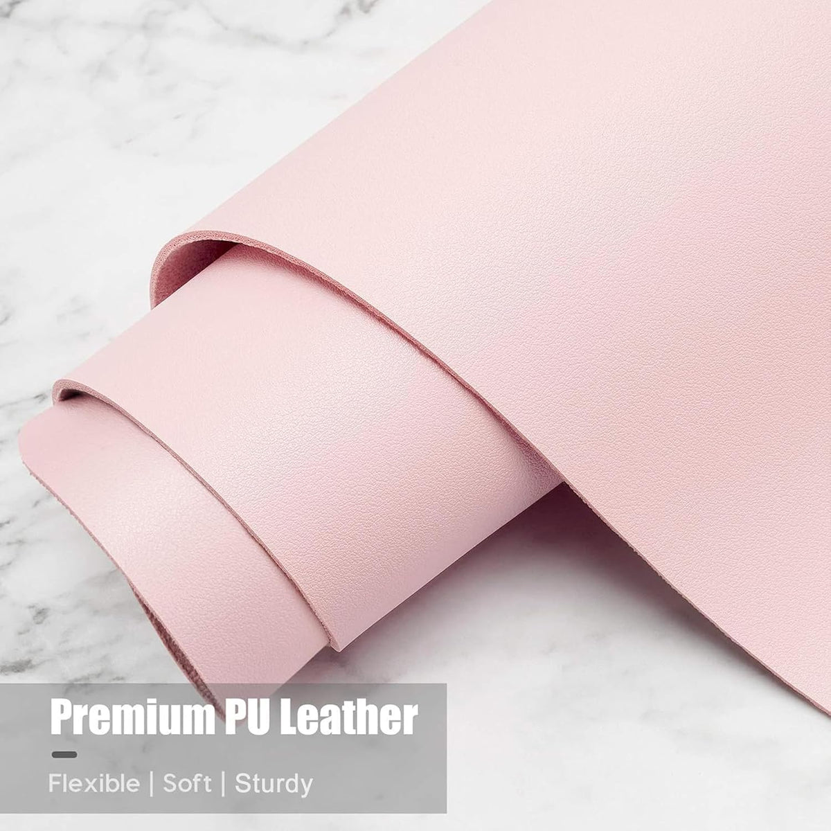 Desk Pad, 30" x 14" PU Leather Desk Mat, XL Extended Mouse Pad, Waterproof Desktop Blotter Protector, Non-Slip Ultra Thin Large Laptop Keyboard Writing Mat for Office Home, Pink