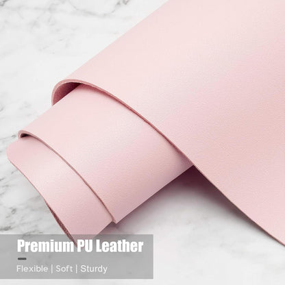 Desk Pad, 30" x 14" PU Leather Desk Mat, XL Extended Mouse Pad, Waterproof Desktop Blotter Protector, Non-Slip Ultra Thin Large Laptop Keyboard Writing Mat for Office Home, Pink