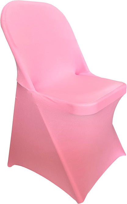 2 Packs Folding Chair Covers Seat Cover for Dining Wedding Party (2, Pink)