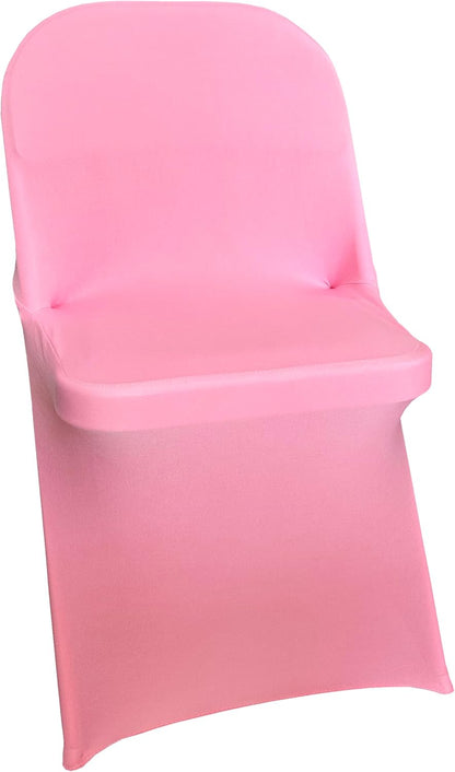 2 Packs Folding Chair Covers Seat Cover for Dining Wedding Party (2, Pink)