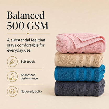 Large 100% Organic Cotton Bath Towels 4 Pack, 30x60 in, Multicolor
