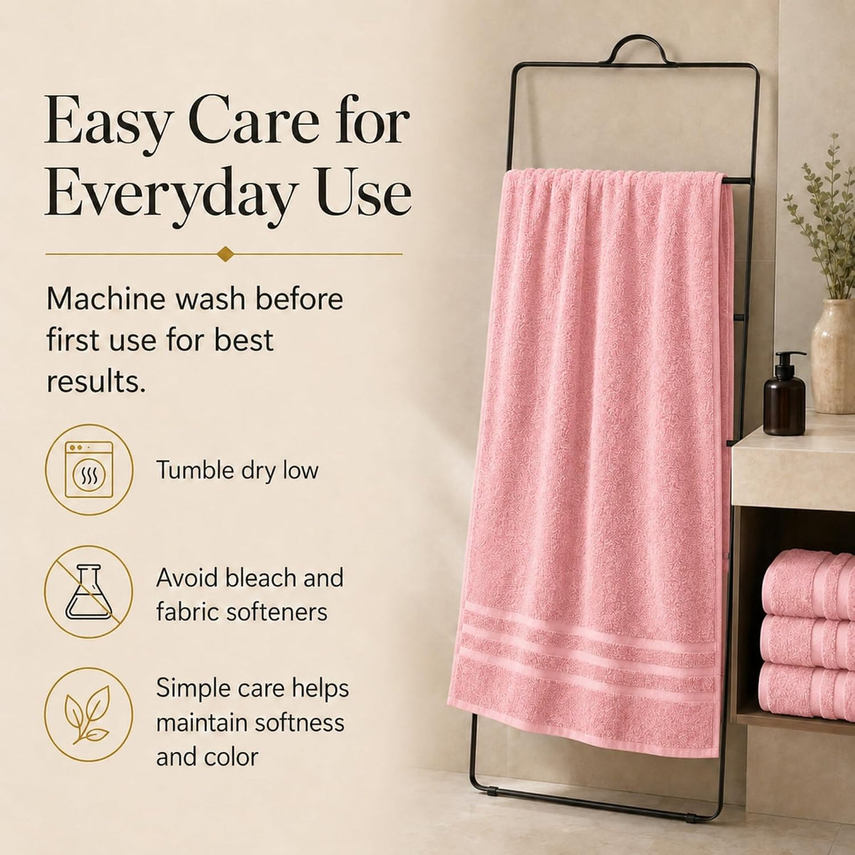 Large 100% Organic Cotton Bath Towels 4 Pack, 30x60 in, Multicolor