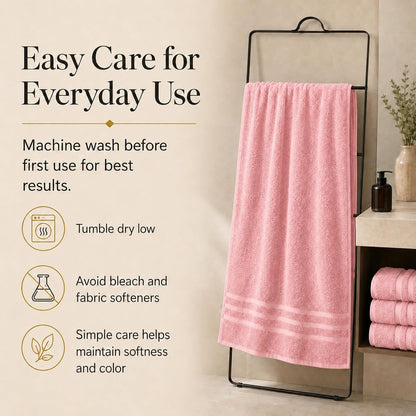 Large 100% Organic Cotton Bath Towels 4 Pack, 30x60 in, Multicolor