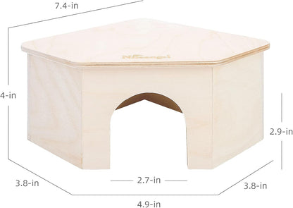 Niteangel Birch Chamber-Maze Hamster Hideout - Small Pets Woodland House Habitats Decor for Hamster Mice Gerbils Mouse