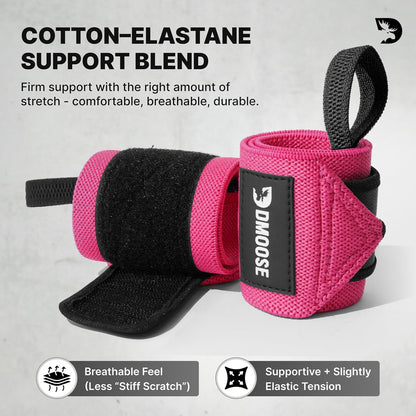 Wrist Wraps for Weightlifting 18" - Heavy Duty Gym Wrap with Hand Thumb Loop for Support & Pain Relief, USPA Approved Powerlifting, Weight Lifting Wrist Straps for Men & Women Work Out