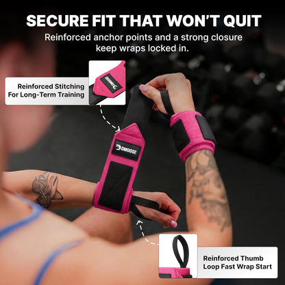 Wrist Wraps for Weightlifting 18" - Heavy Duty Gym Wrap with Hand Thumb Loop for Support & Pain Relief, USPA Approved Powerlifting, Weight Lifting Wrist Straps for Men & Women Work Out