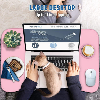 Multi-Function Laptop Bed Table with Storage Drawer and Cup Holder, Lap Desk Stand Tray for Eating, Reading and Working