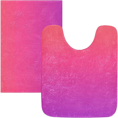 Plain Pink Solid Color Bathroom Rugs, Non Slip Dry Quickly Bath Mat, Absorbent Soft Bath Rugs for Bathroom, Toilet and Shower Floor