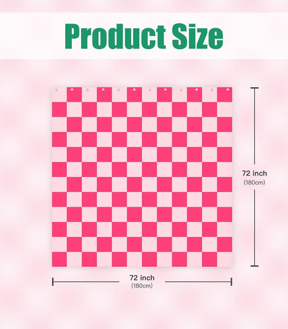 Bathroom Shower Curtain Cute Cortinas para Baño 72 x 72, Pink Plaid