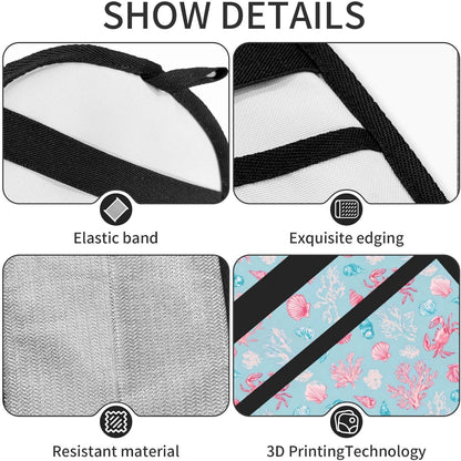 Pink Crab Coral Seashell Pet Hair Removal Glove Dogs Hair Remover Glove Cats Fur Removal Tool with Hanging Loop for Couch 6.7X9.5 in