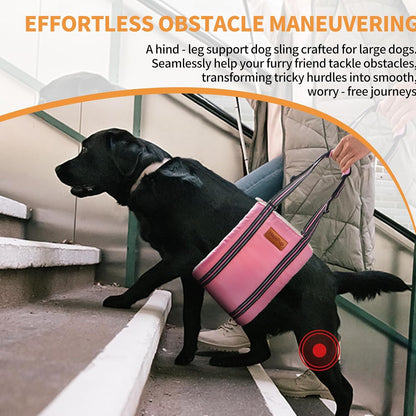 Dog Lift Harness for Large Dogs, Adjustable Comfortable Dog Sling with Handle, Knee & Rear Leg Support for Torn ACL Rehabilitation, Weak Rear Legs, Helps Senior, Disabled Canines(Pink,L)
