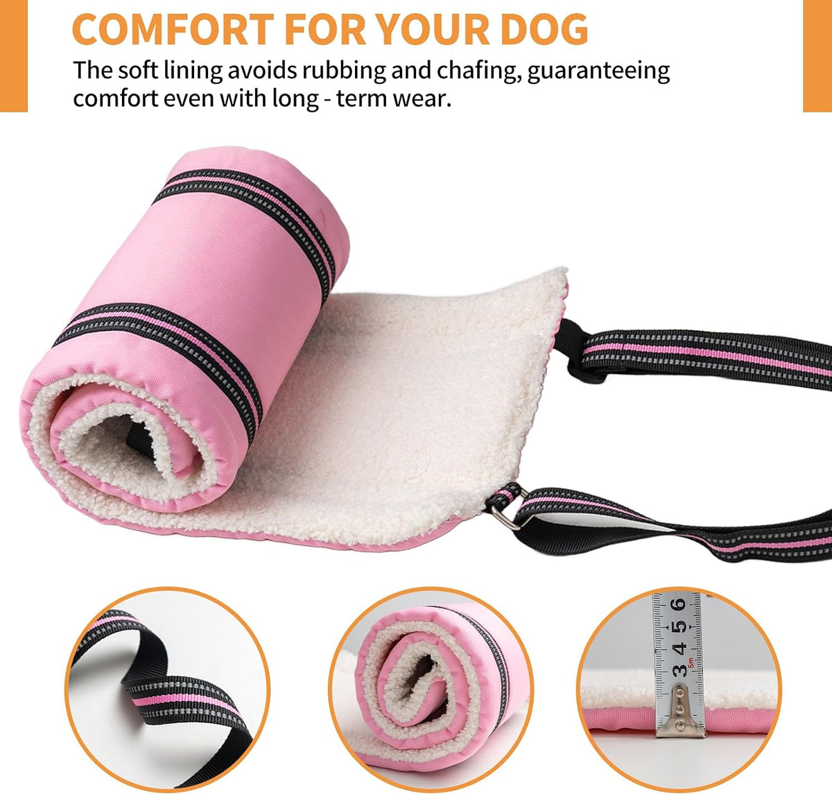 Dog Lift Harness for Large Dogs, Adjustable Comfortable Dog Sling with Handle, Knee & Rear Leg Support for Torn ACL Rehabilitation, Weak Rear Legs, Helps Senior, Disabled Canines(Pink,L)