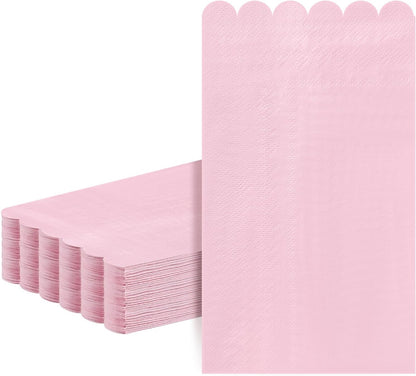 36 Pcs Pink Napkins; 2-ply Light Pink Dinner Napkins; Scalloped Paper Napkin for Wedding, Dinner, Birthday, Bridal Shower, Valentines Party Supplies; Bathroom Napkin Guest Disposable