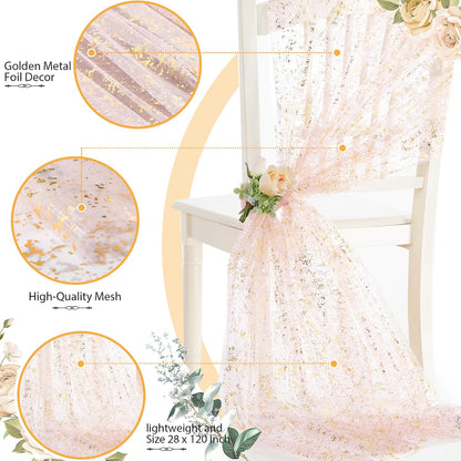 Light Pink Sheer Tulle Table Runner 120 Inch/10 Ft Long