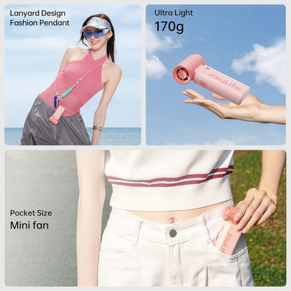 JISULIFE Portable Handheld Fan Life9, Turbo Airflow, Up to 18H Runtime