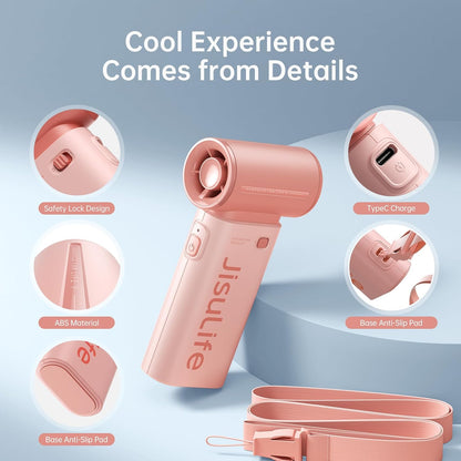 JISULIFE Portable Handheld Fan Life9, Turbo Airflow, Up to 18H Runtime