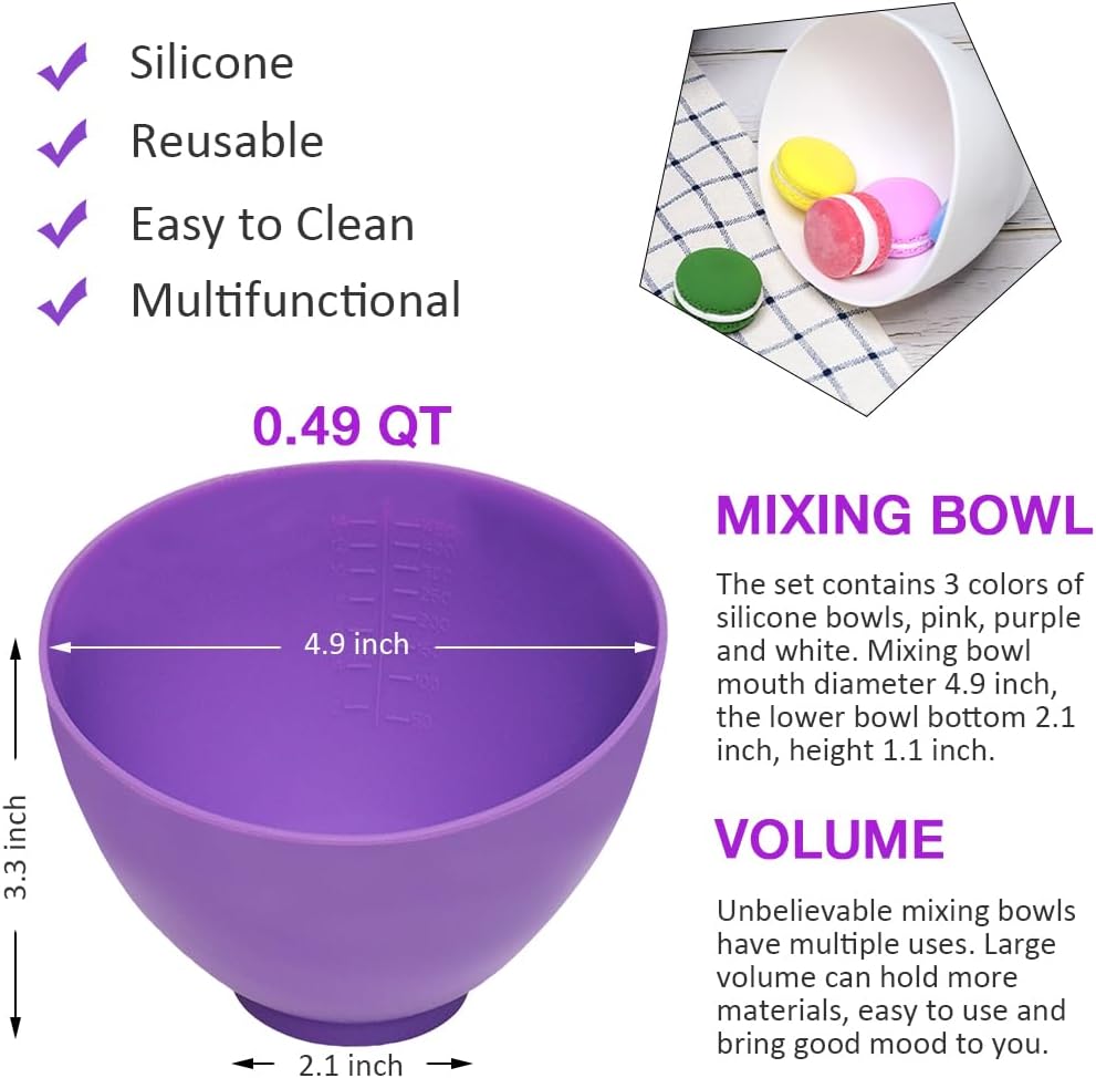 Silicone Mixing Bowl for Melting Chocolate, 6PCS