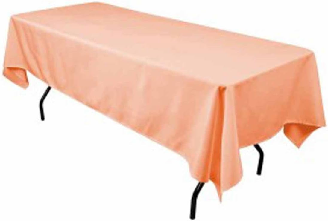 Polyester Rectangular Tablecloth 60"x144" (Peach)