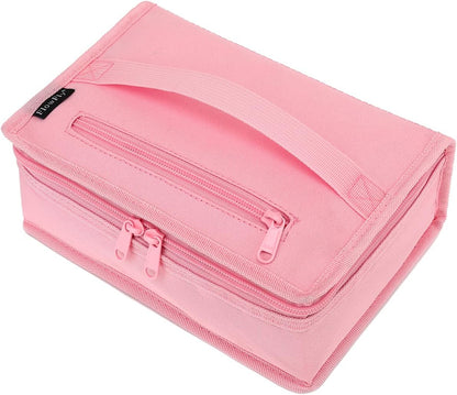 Small Insulated Lunch box Portable Soft Bag Mini Cooler Thermal Meal Tote Kit with Handle for Work & School, Pink