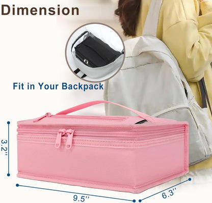 Small Insulated Lunch box Portable Soft Bag Mini Cooler Thermal Meal Tote Kit with Handle for Work & School, Pink