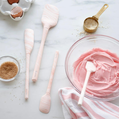 Flex-Core Mini Silicone Spatula and Spatula Spoon, Set of 2, Light Pink