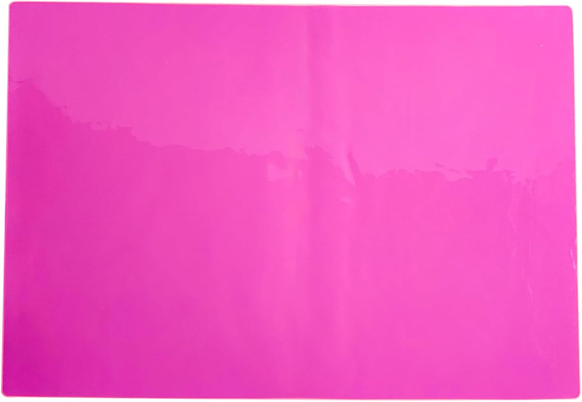 Kasepie Crystal Clear Plastic Placemats Set of 4 - Waterproof & Heat Resistant Vinyl Table Protector, Wipeable Place Mats 17.5x12inch (Pink)