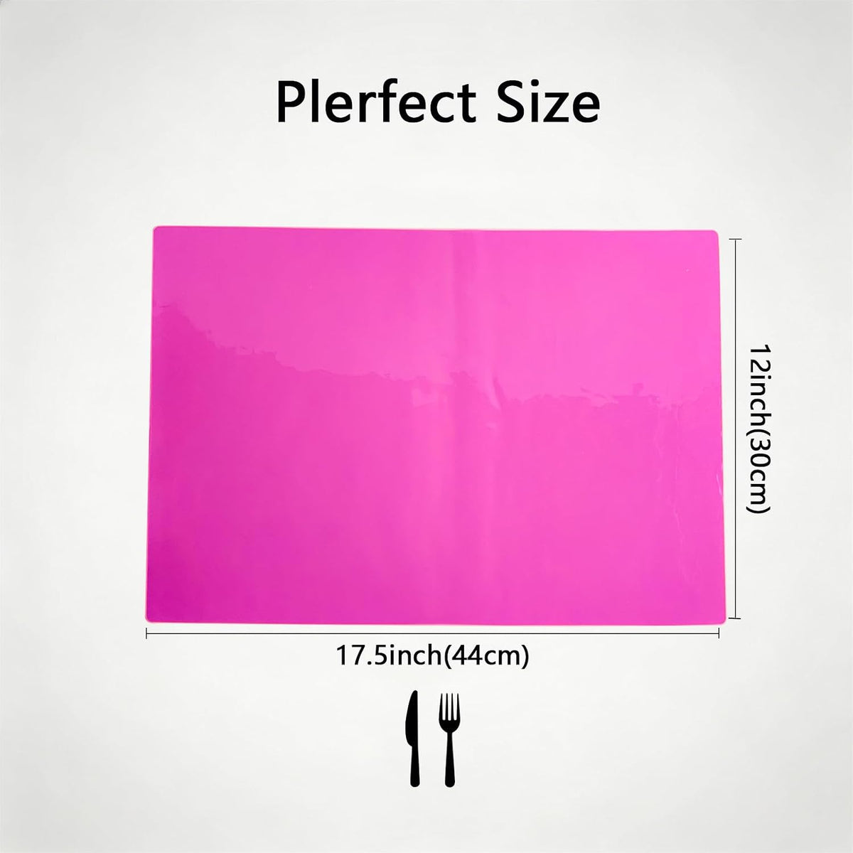Kasepie Crystal Clear Plastic Placemats Set of 4 - Waterproof & Heat Resistant Vinyl Table Protector, Wipeable Place Mats 17.5x12inch (Pink)