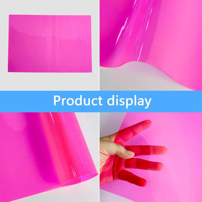 Kasepie Crystal Clear Plastic Placemats Set of 4 - Waterproof & Heat Resistant Vinyl Table Protector, Wipeable Place Mats 17.5x12inch (Pink)