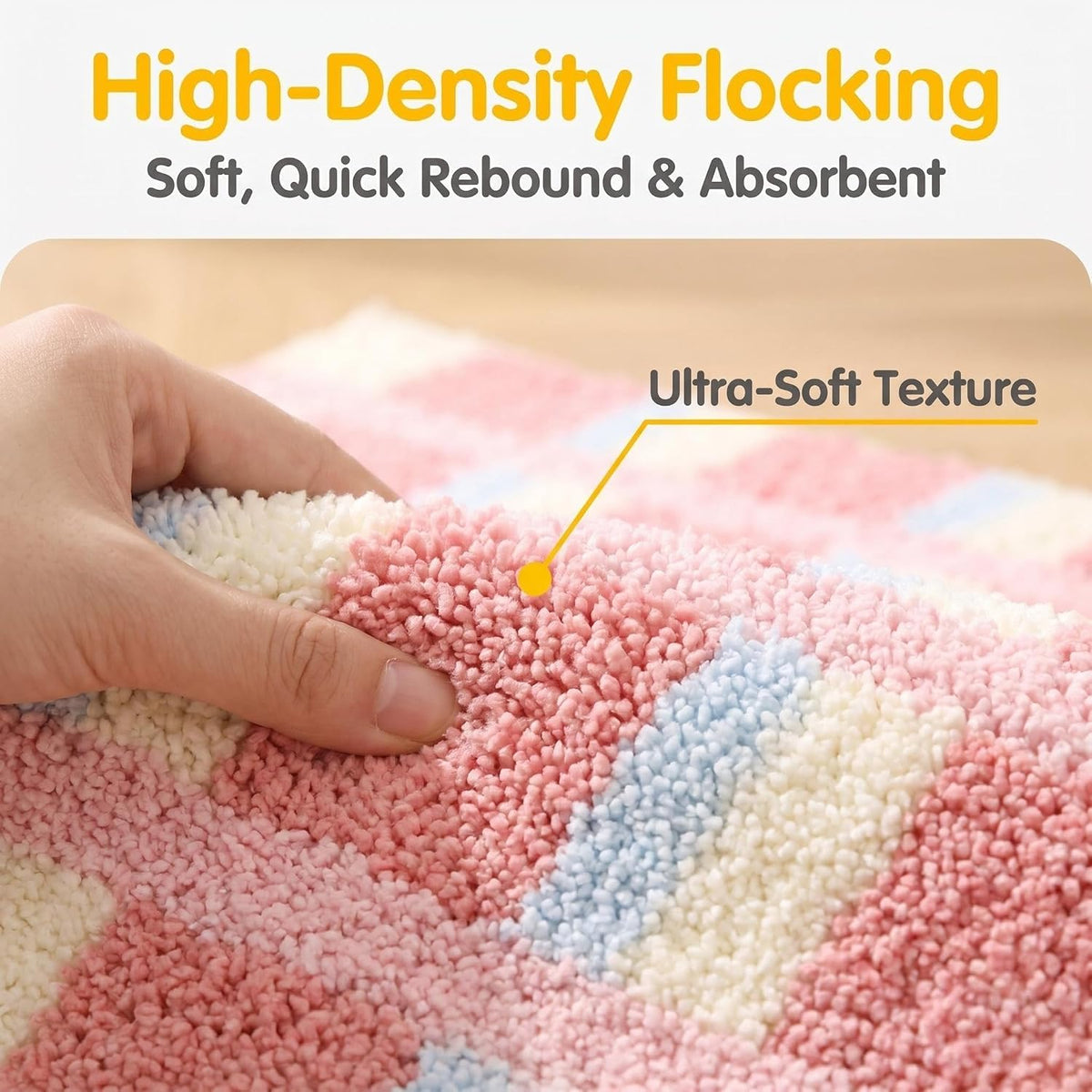 GIB Bathroom Rugs 24"x16", Extra Soft Absorbent Bath Mat for Bathroom Floor