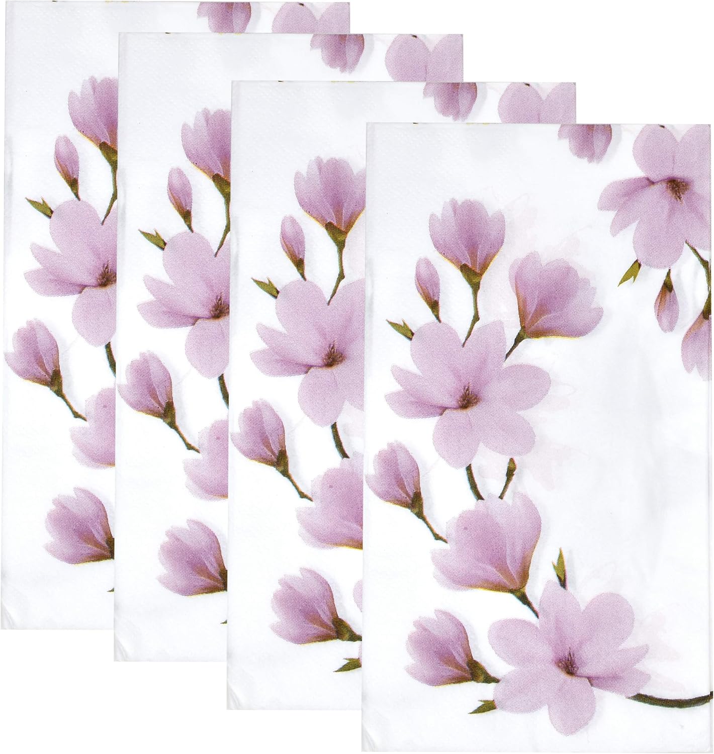 Pink Magnolia Guest Napkins 100 Pack, Floral Disposable Hand Towels for Spring Tea Party Bathroom Wedding Brunch Decor