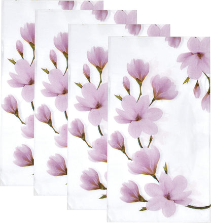 Pink Magnolia Guest Napkins 100 Pack, Floral Disposable Hand Towels for Spring Tea Party Bathroom Wedding Brunch Decor