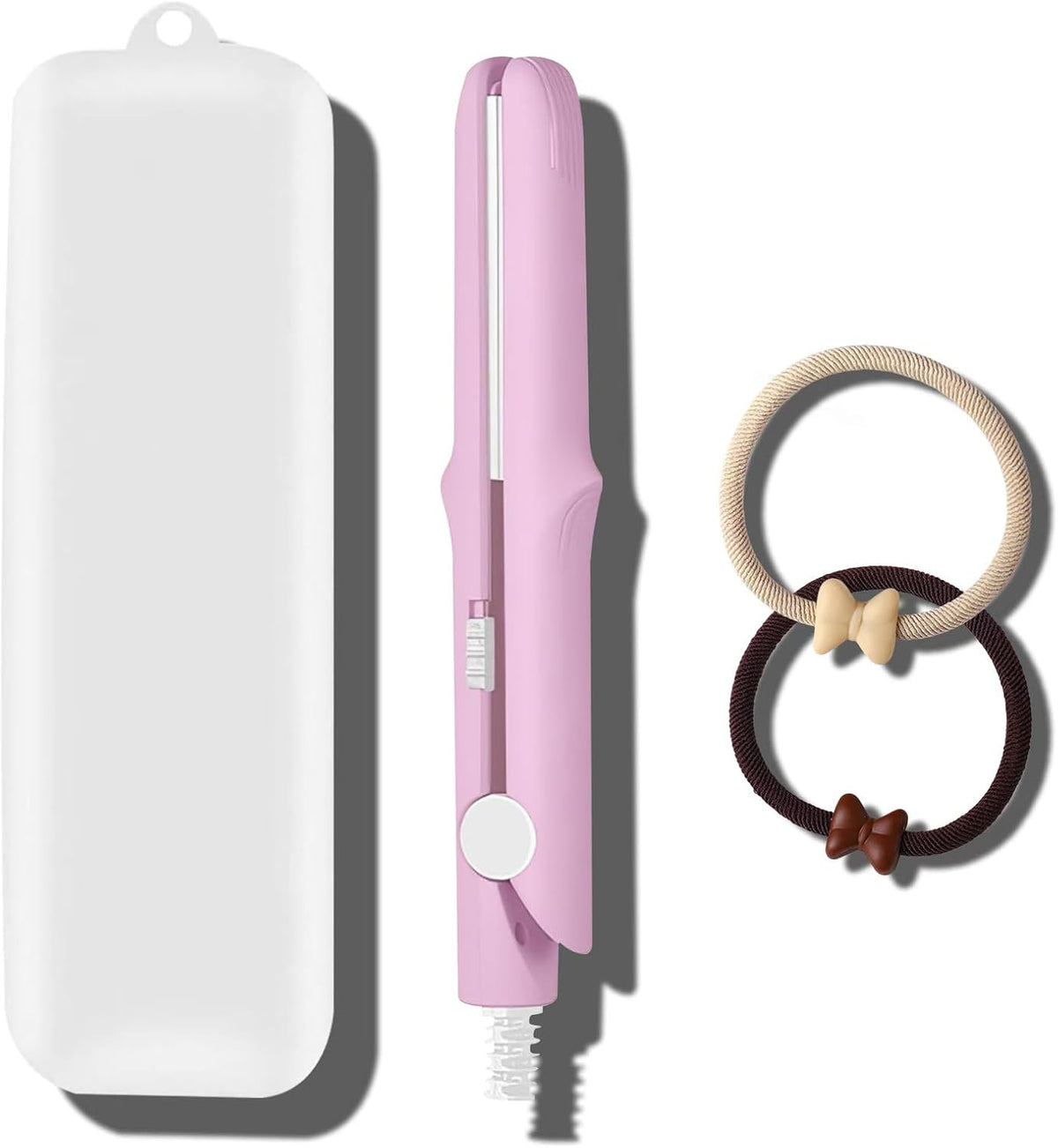 Devareon Mini Curling Iron, 2026 New Wondolla Curling Iron, Portable Travel Curling Wand Hair Straightener (Light Pink)