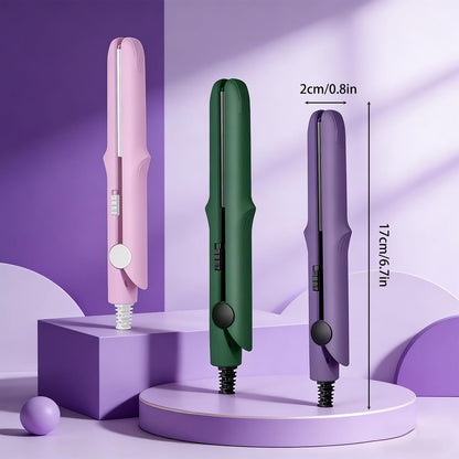 Devareon Mini Curling Iron, 2026 New Wondolla Curling Iron, Portable Travel Curling Wand Hair Straightener (Light Pink)