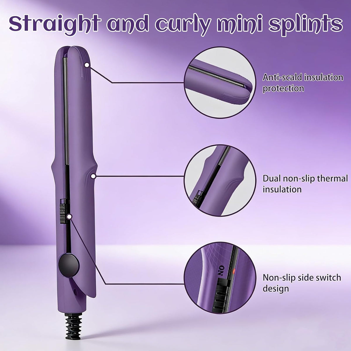 Devareon Mini Curling Iron, 2026 New Wondolla Curling Iron, Portable Travel Curling Wand Hair Straightener (Light Pink)