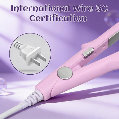 Devareon Mini Curling Iron, 2026 New Wondolla Curling Iron, Portable Travel Curling Wand Hair Straightener (Light Pink)