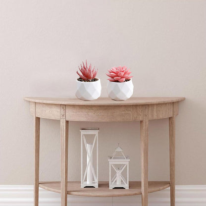 2 Pack Artificial Succulents in White Ceramic Pots