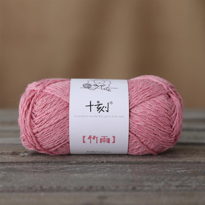 Cotton, Bamboo,Linen Blended Yarn 2 Skeins 50g/1.76oz- 06 Coral Pink