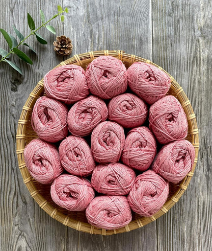 Cotton, Bamboo,Linen Blended Yarn 2 Skeins 50g/1.76oz- 06 Coral Pink