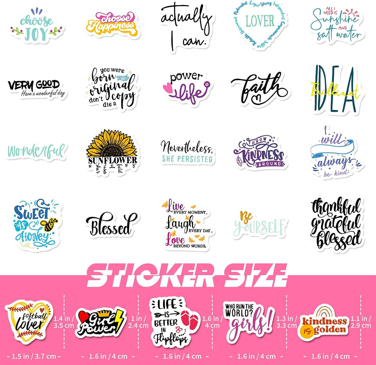 Pink Bedside Shelf Organizer - Wall Mount Phone Holder with Glasses Hook & 50 Motivational Stickers for Girls Bedroom Dorm Decor
