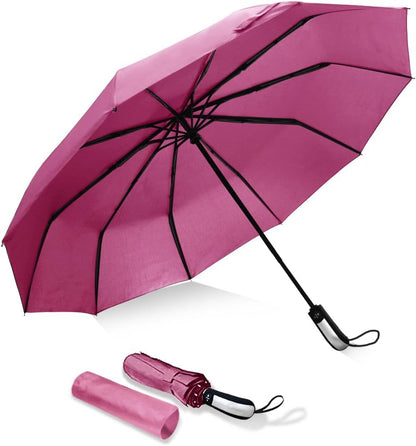 Umbrella Travel Umbrella with Teflon Coating, Automatic Umbrellas Anti UV Coating Folding Umbrellas