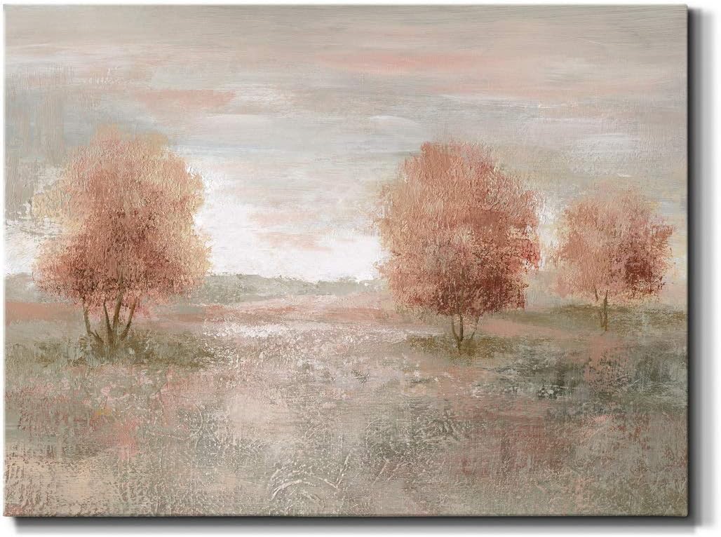 Canvas Nature Wall Art Modern Paintings Decorations Autumnal Peach Leaves Abstract Romantic Artwork Wall Hanging Prints for Bedroom Office Kitchen - 24"x36" LT33