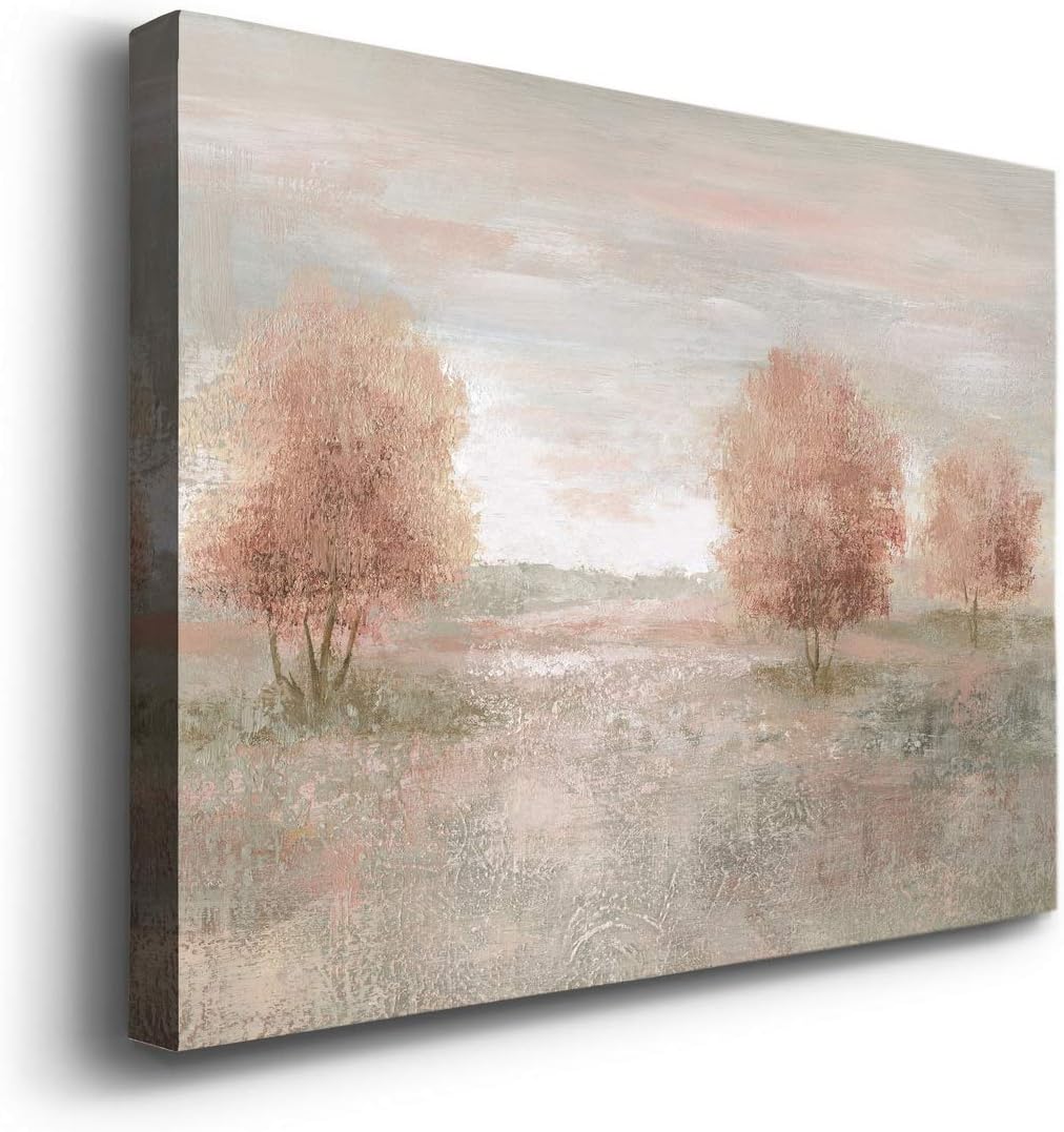 Canvas Nature Wall Art Modern Paintings Decorations Autumnal Peach Leaves Abstract Romantic Artwork Wall Hanging Prints for Bedroom Office Kitchen - 24"x36" LT33