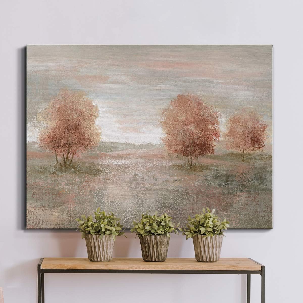 Canvas Nature Wall Art Modern Paintings Decorations Autumnal Peach Leaves Abstract Romantic Artwork Wall Hanging Prints for Bedroom Office Kitchen - 24"x36" LT33