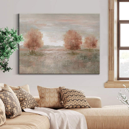 Canvas Nature Wall Art Modern Paintings Decorations Autumnal Peach Leaves Abstract Romantic Artwork Wall Hanging Prints for Bedroom Office Kitchen - 24"x36" LT33