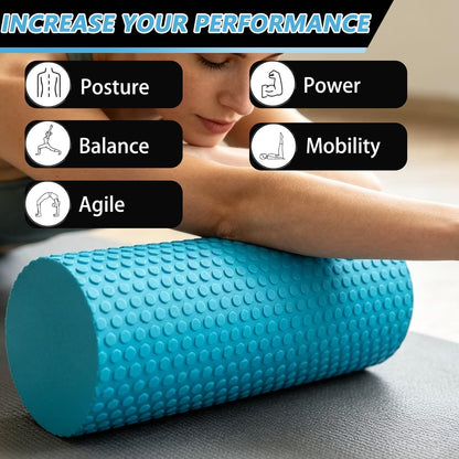 Foam Roller for Exercise, Pilates, Back Physical Therapy, 12" X 6" Round