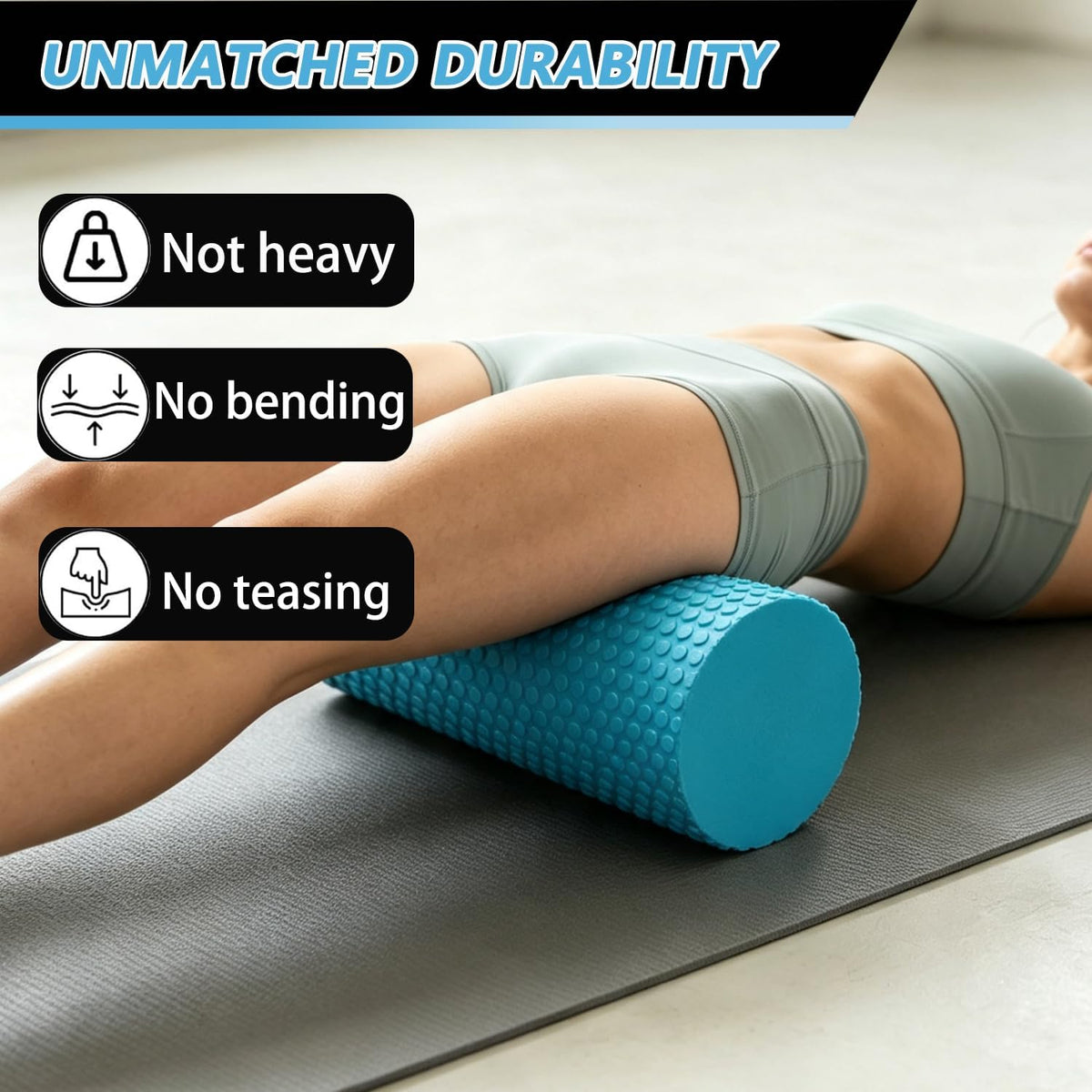 Foam Roller for Exercise, Pilates, Back Physical Therapy, 12" X 6" Round